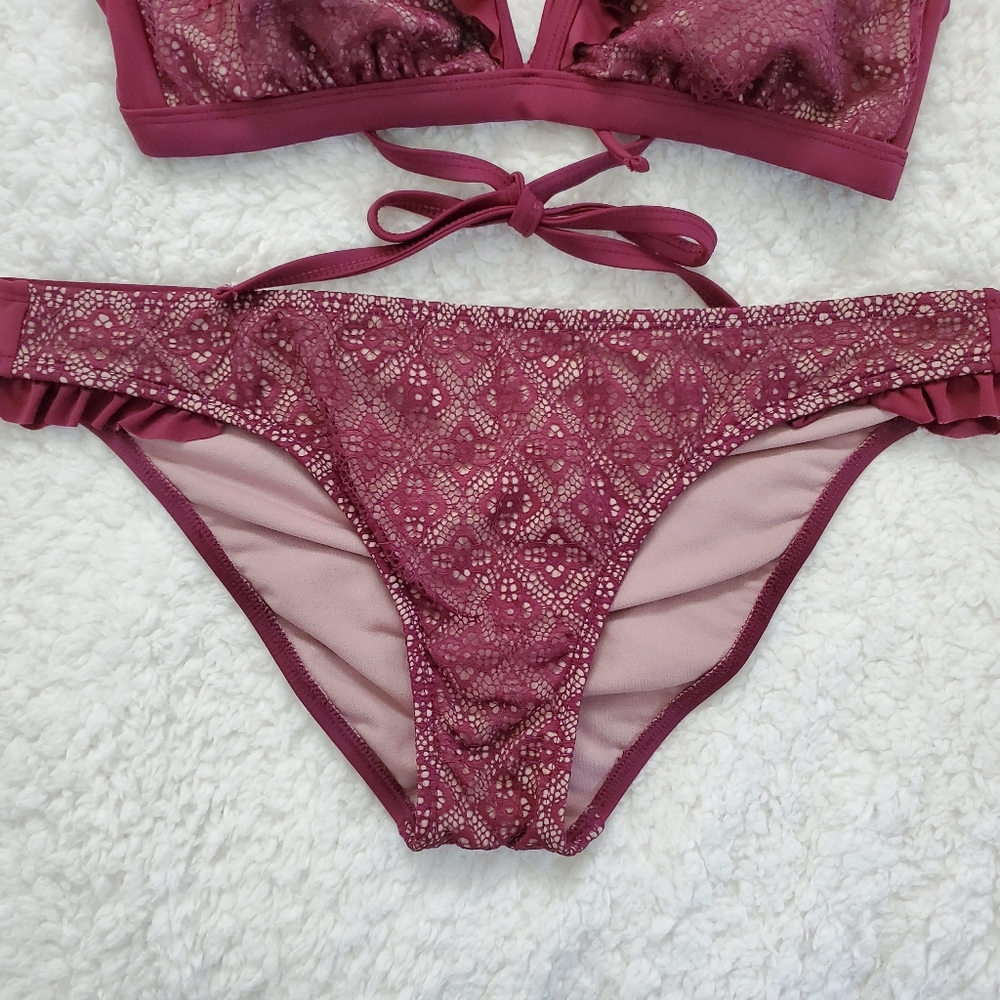 Xhilaration Pink Ruffle Bikini Set - Picture 4 of 10